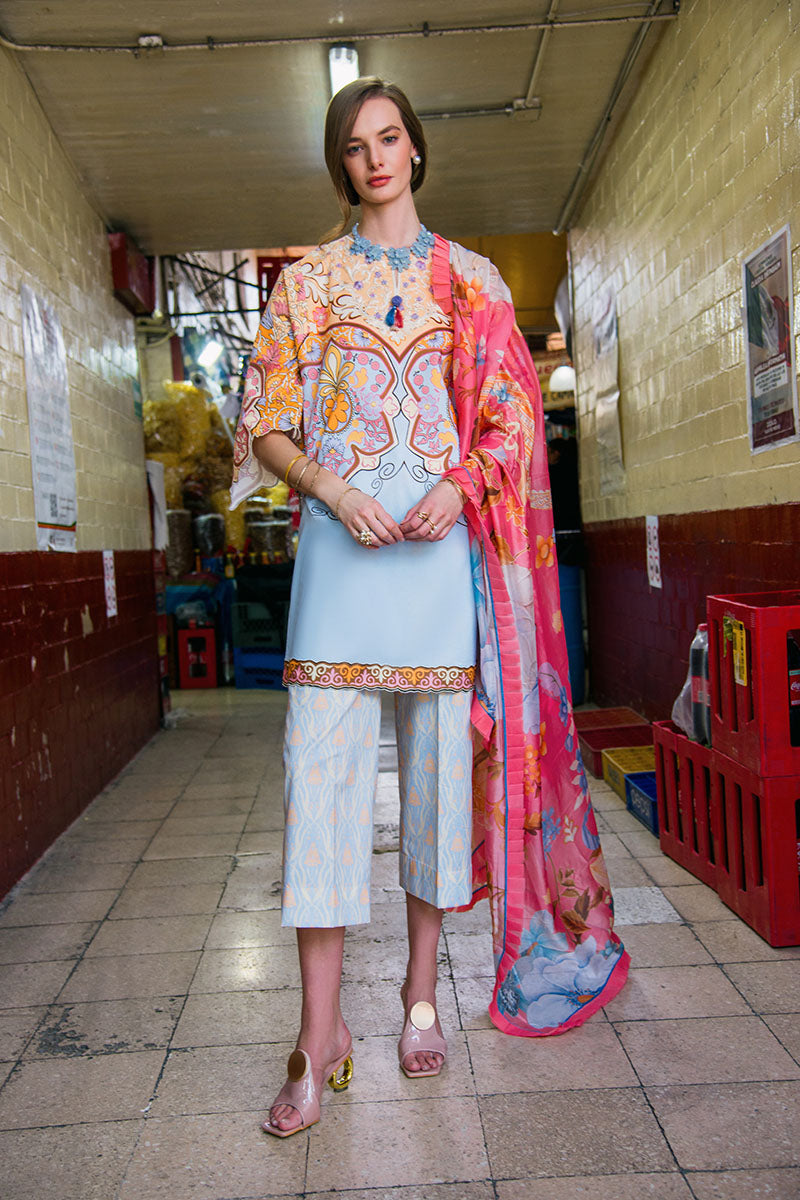 Water Lily | La Dolce Hemline Prints'25 Vol 2 | Women | | Pakistani Women's Fashion
