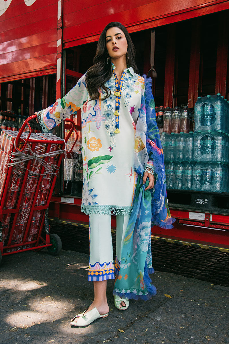 Flaming Roses | La Dolce Hemline Prints'25 Vol 2 | Women | | Pakistani Women's Fashion