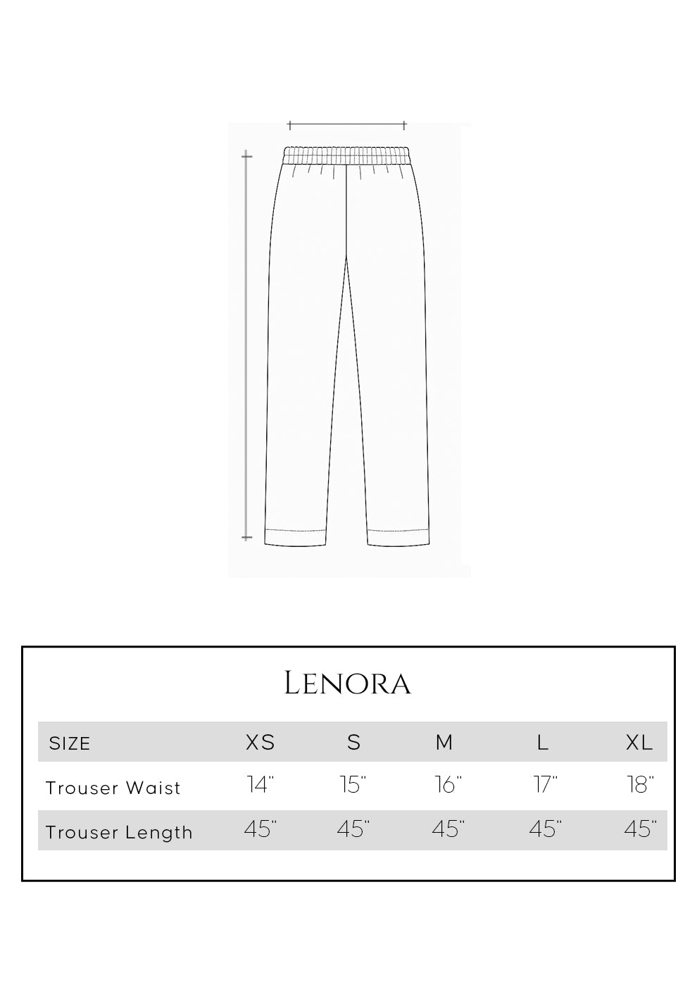 Size guide - trouser