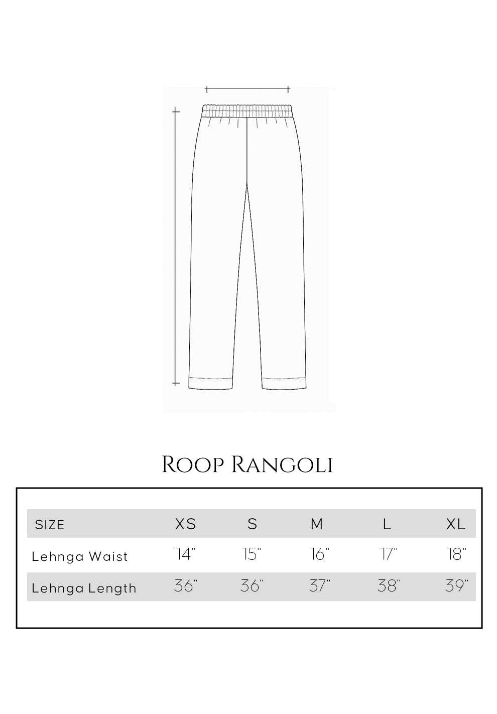 Size guide - trouser