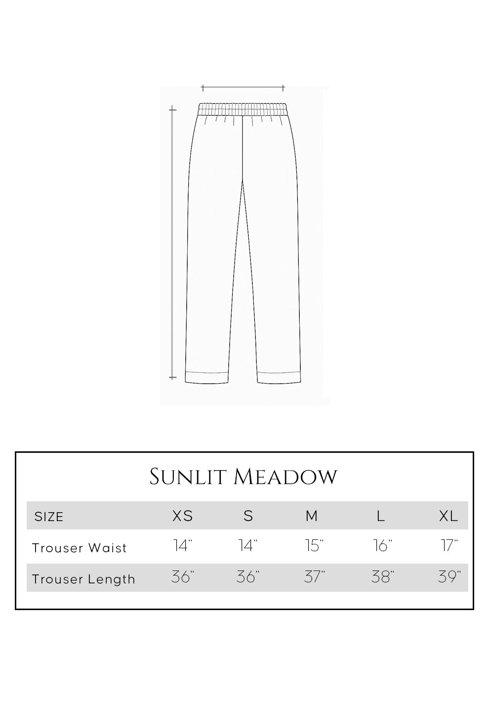 Size guide - trouser