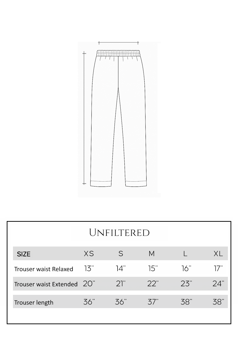 Size guide - trouser