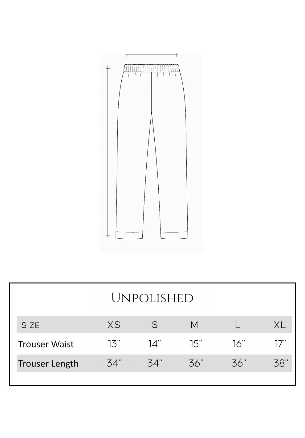 Size guide - trouser