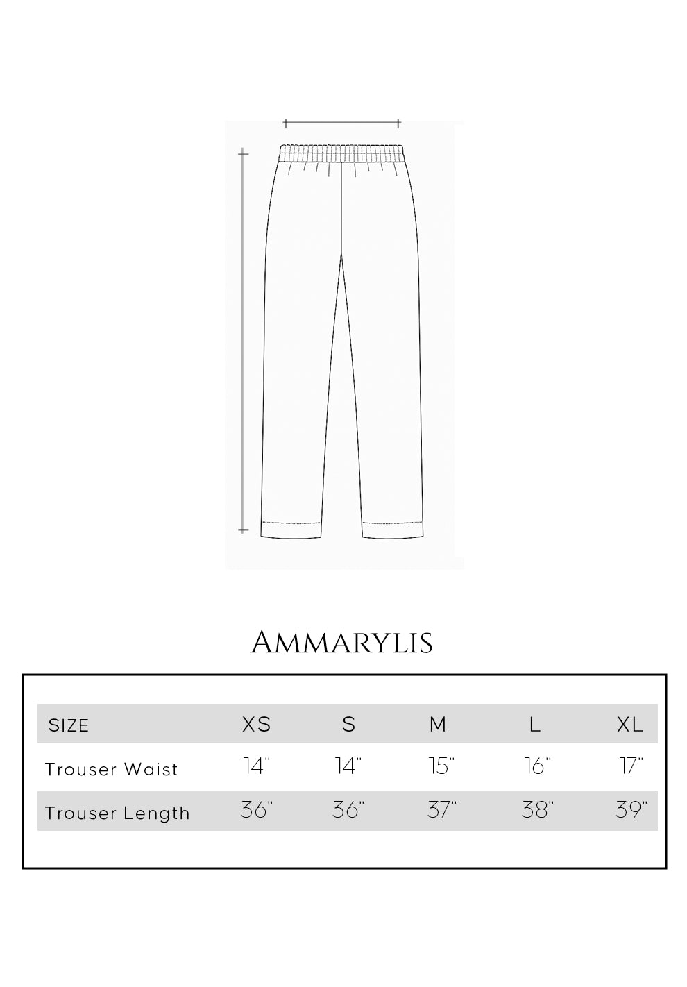 Size guide - trouser