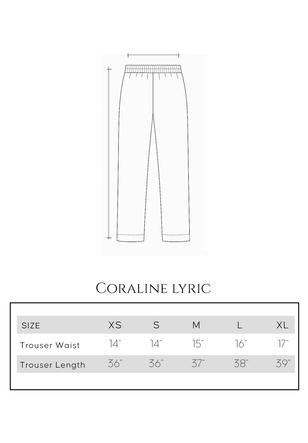 Size guide - trouser