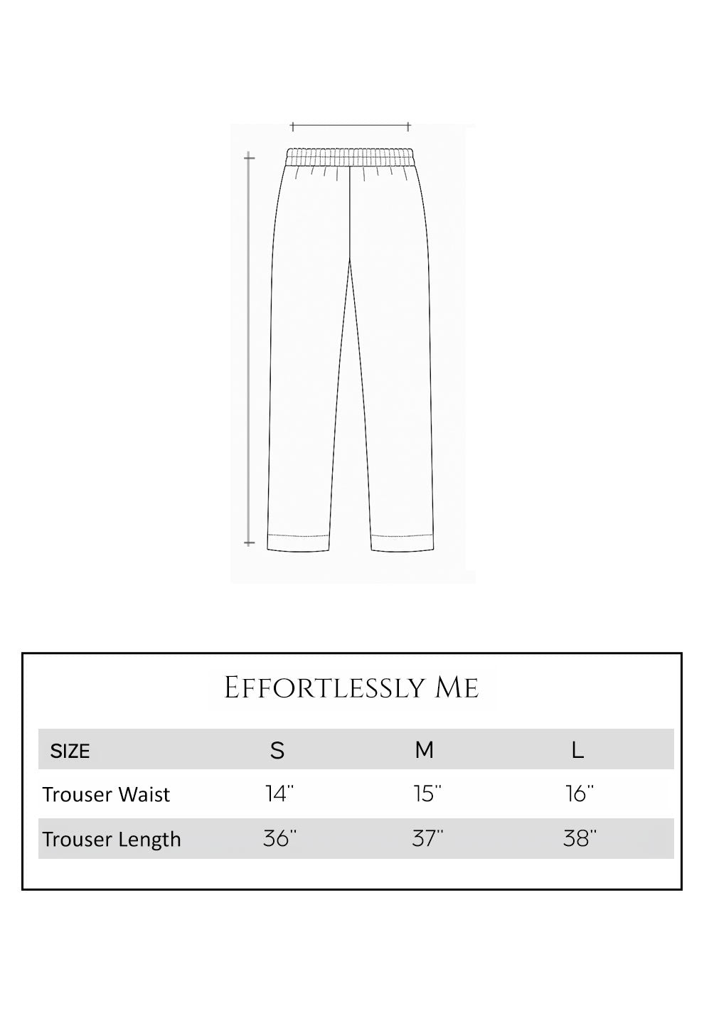 Size guide - trouser