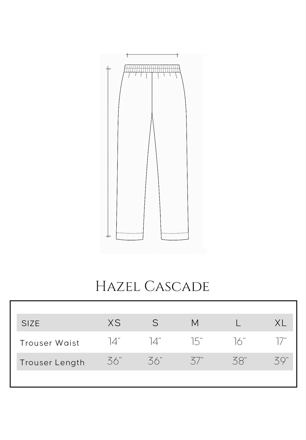 Size guide - trouser