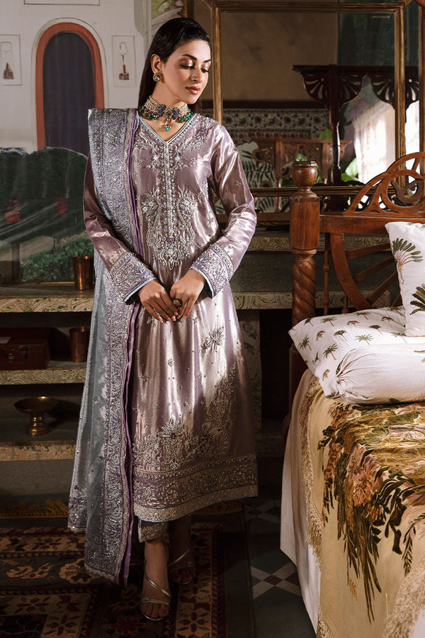 Mushq Ready to Wear  Raw Silk 3 Piece Dress MQ22VR THISTLE SP22-06