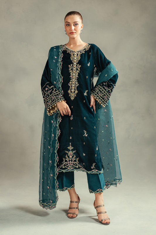 velvet suit design with embroidery
