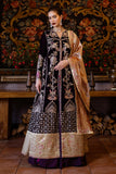 long velvet dress with embroidery