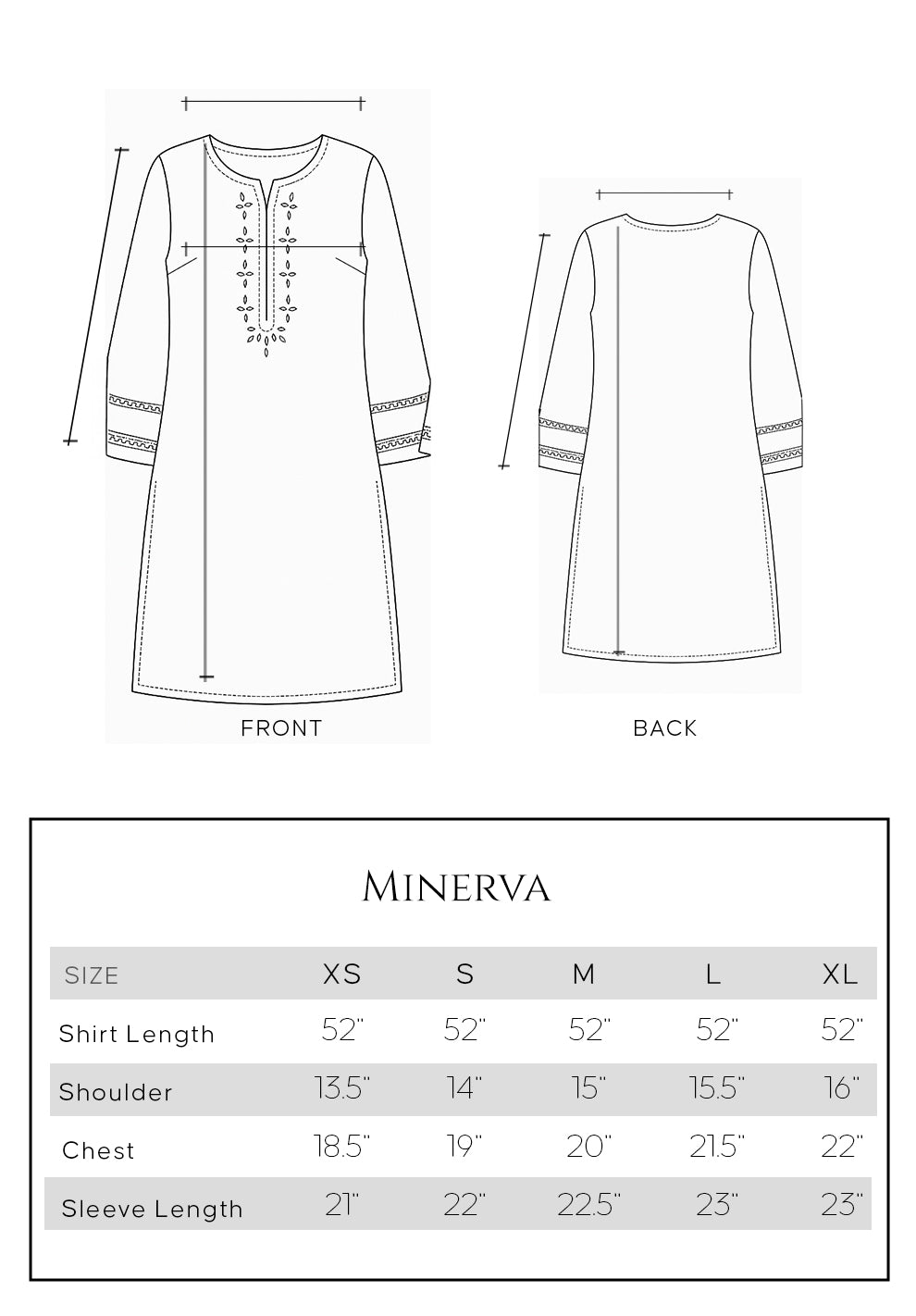 Mushq size chart