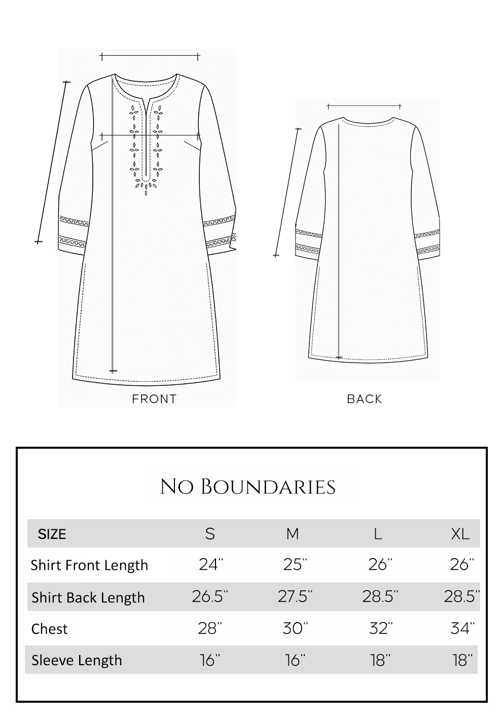 Mushq size chart