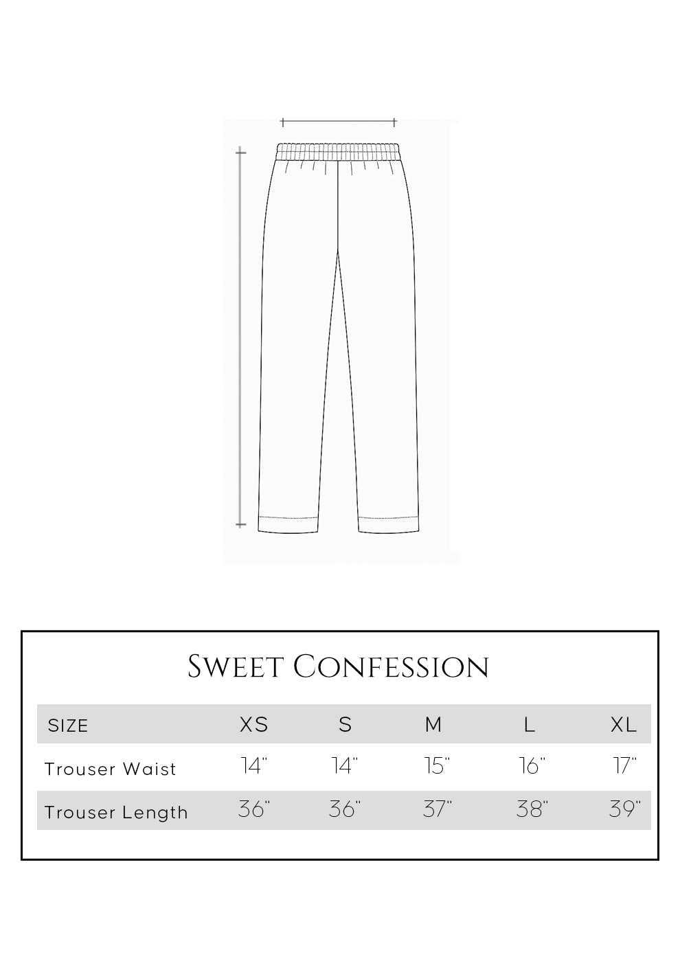 Size guide - trouser