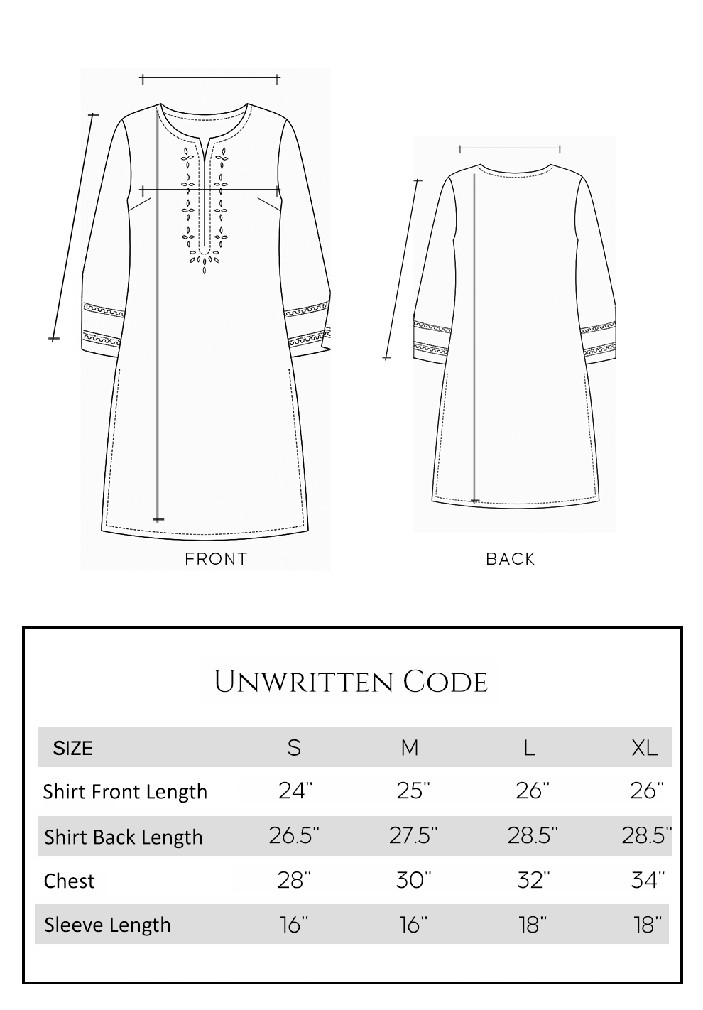 Mushq size chart