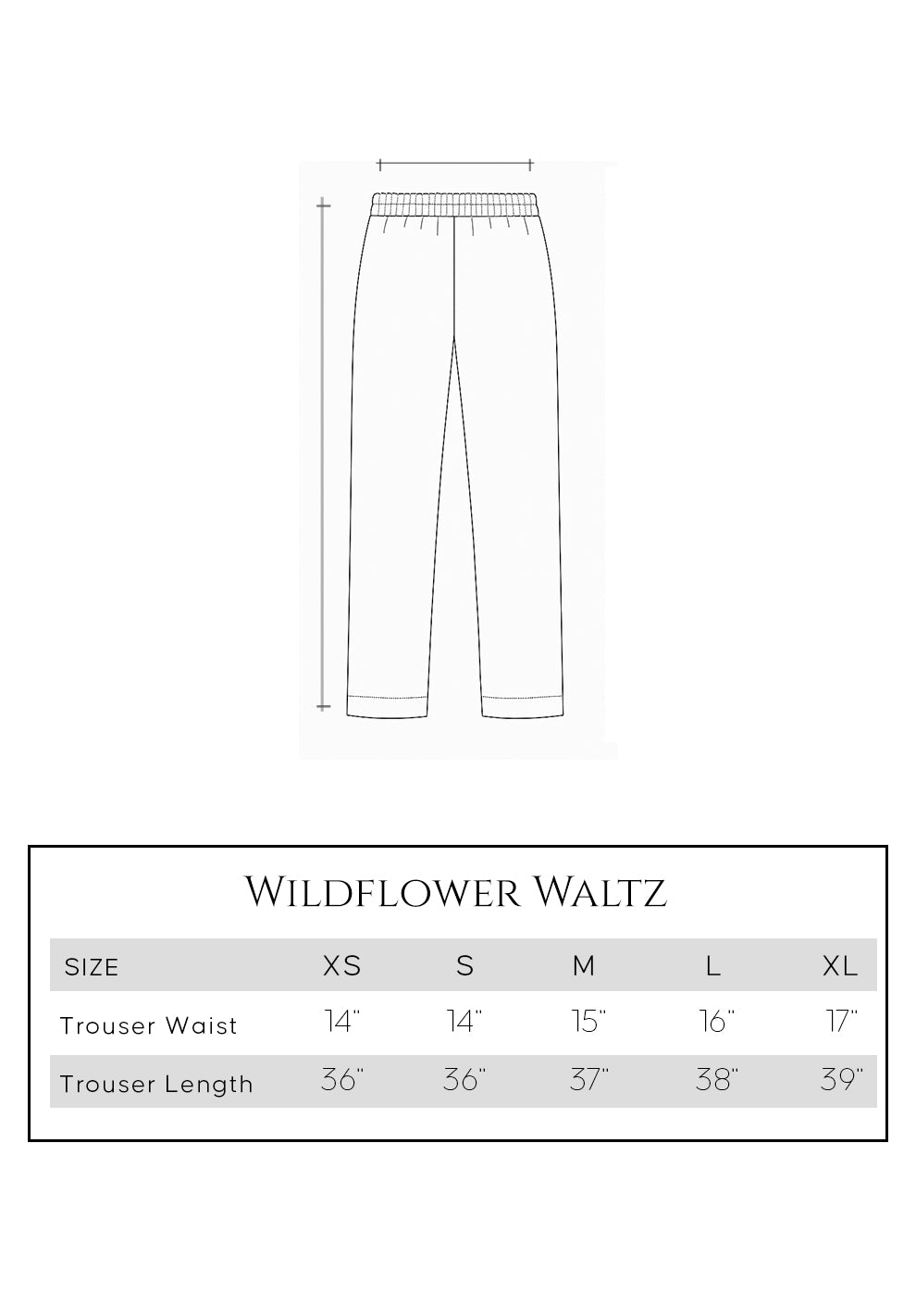 Size guide - trouser