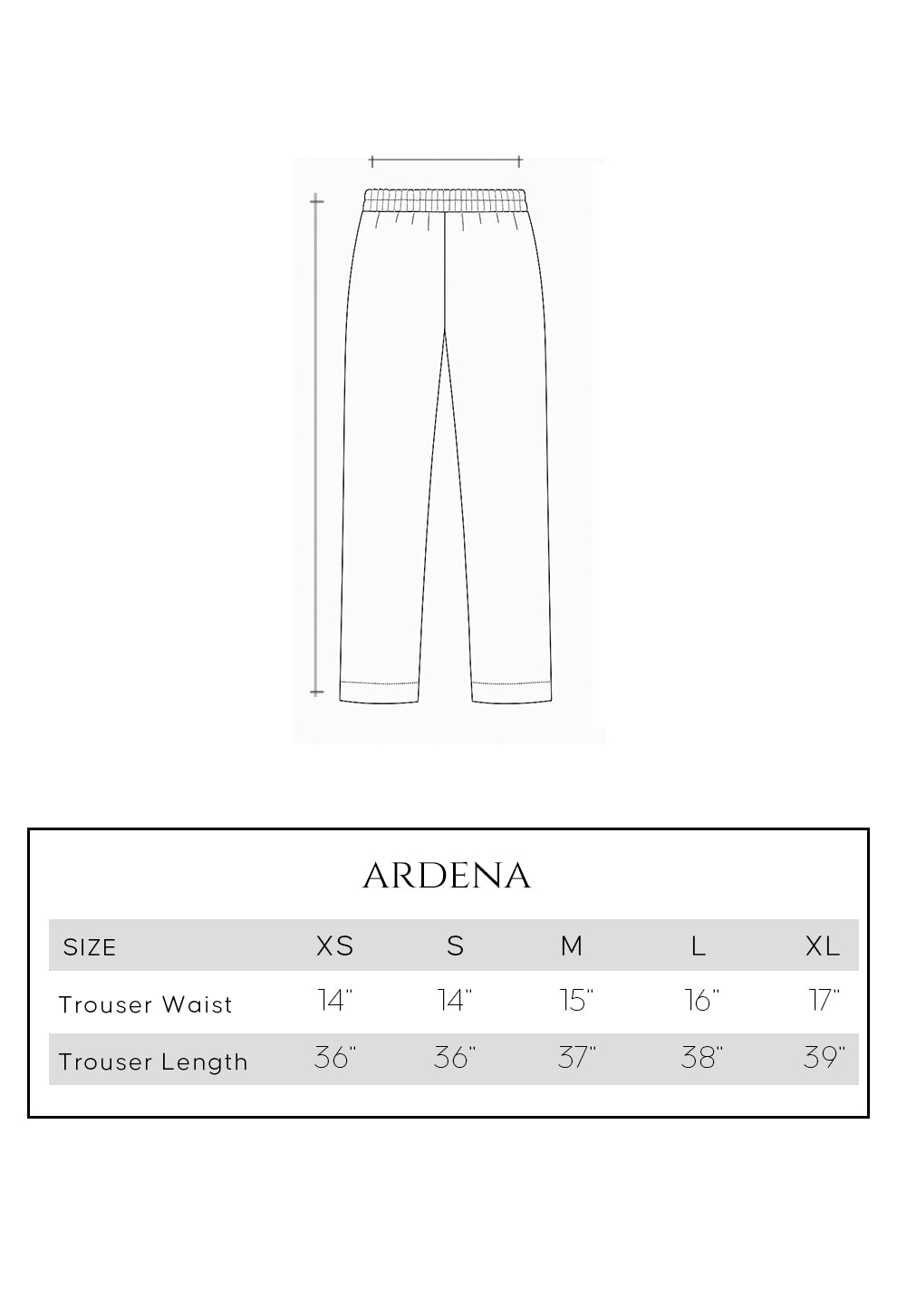 Size guide - trouser