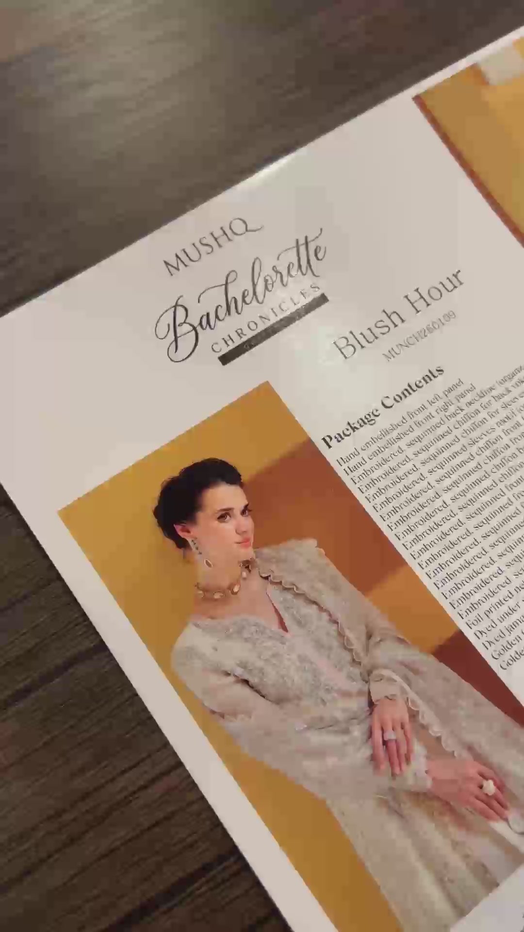 Blush Hour — Bachelorette Chronicles off-white chiffon suit with silk daman border and double silk finishing lace